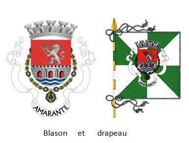 Blason drapeau amarante